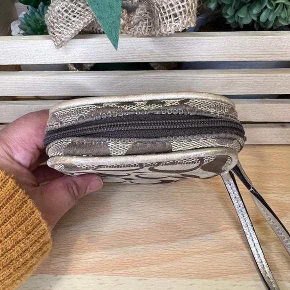 Coach Signature Brown Wristlet - Picture 7 of 12